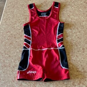 Asics Red and Black Performance Singlet